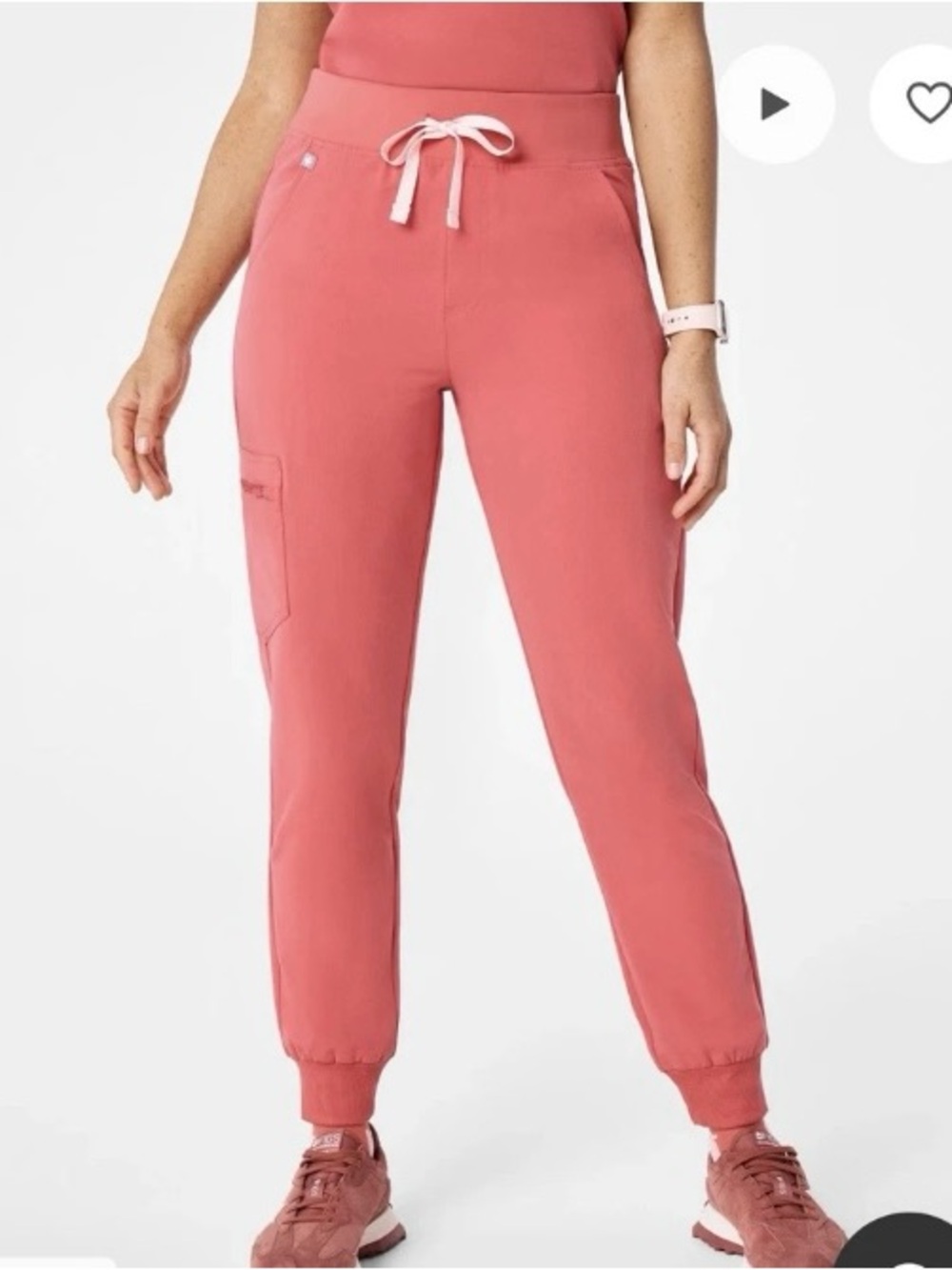 LOT OF TWO Figs Zamora High Waisted Jogger Scrub Pants Women’s Pink 3XLT Tall